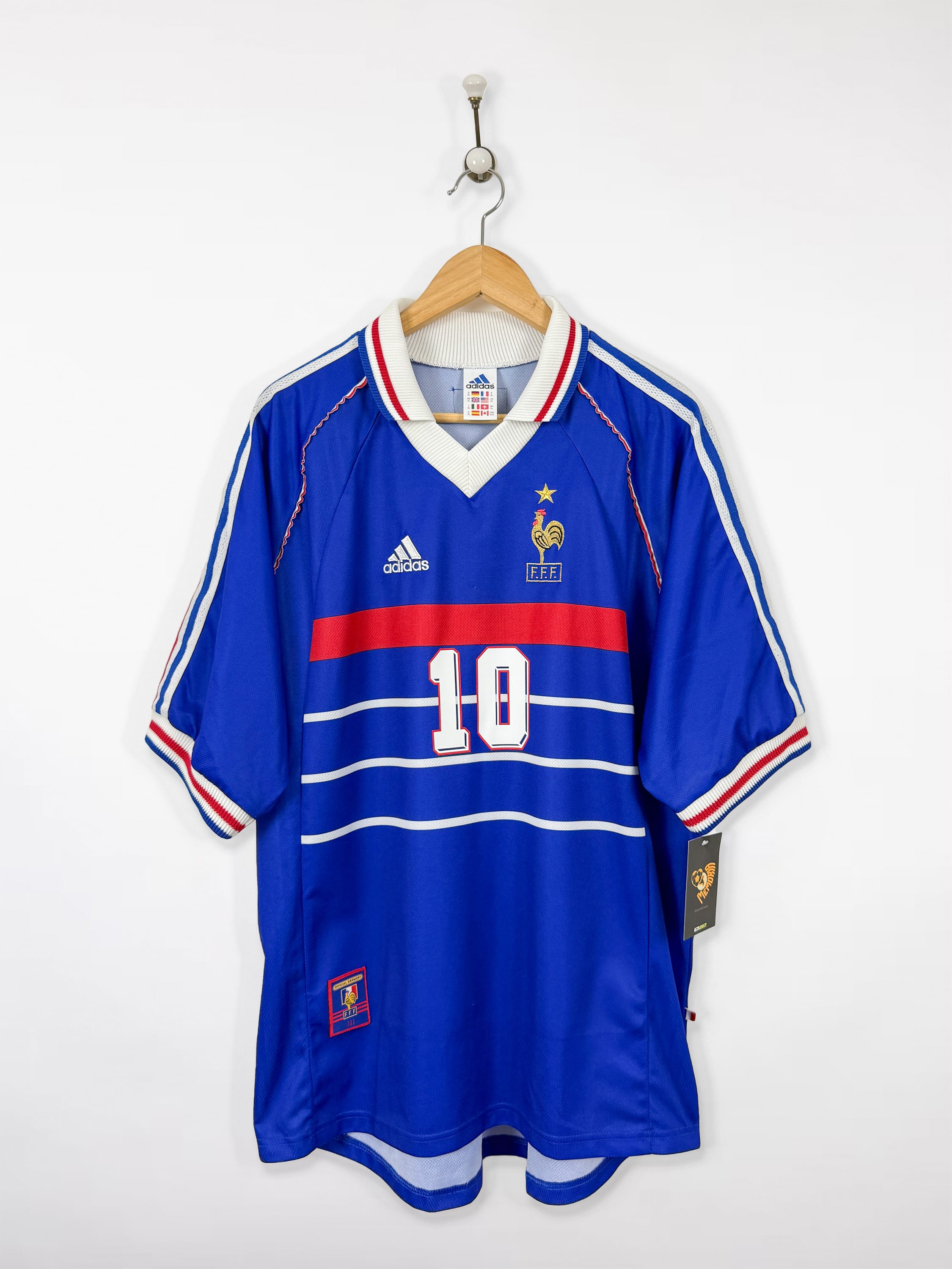 Maillot équipe de France rétro domicile N°10 ZIDANE 1996-1997 Maillot équipe de France rétro domicile N°10 ZIDANE 1996-1997