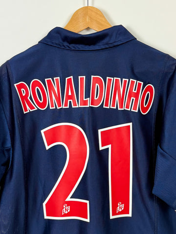 Maillot PSG 2001/02 Ronaldinho #21 Rétro - Taille S, Bleu, Nike, Neuf, Collector Vintage