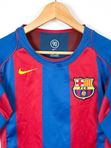 Maillot FC Barcelona Domicile 2004-05 - Numéro 7 Larsson, Taille L, Occasion En Excellent état