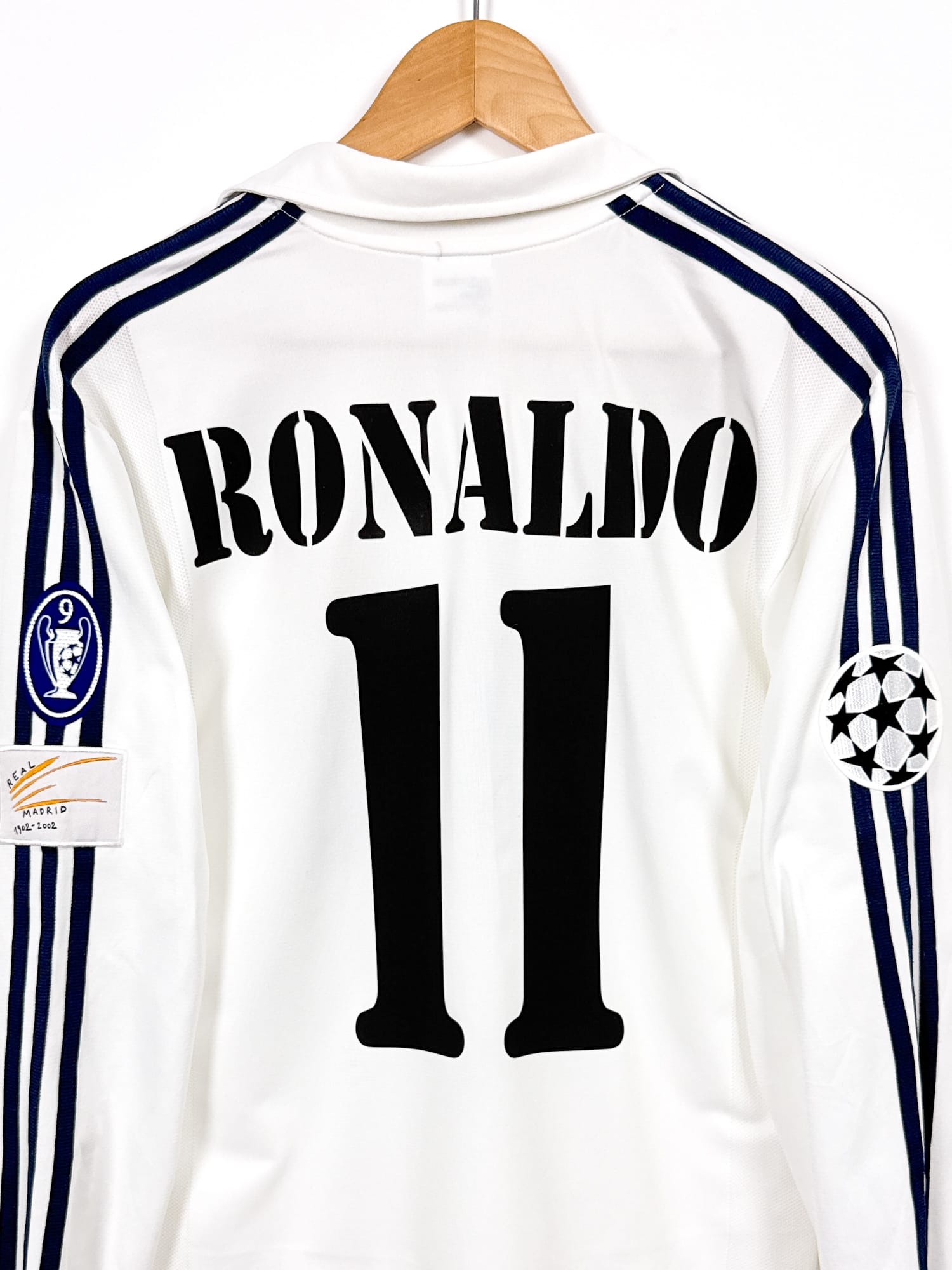 Real Madrid 2002/03 Home (M) RONALDO #11 - Player Issue L/S