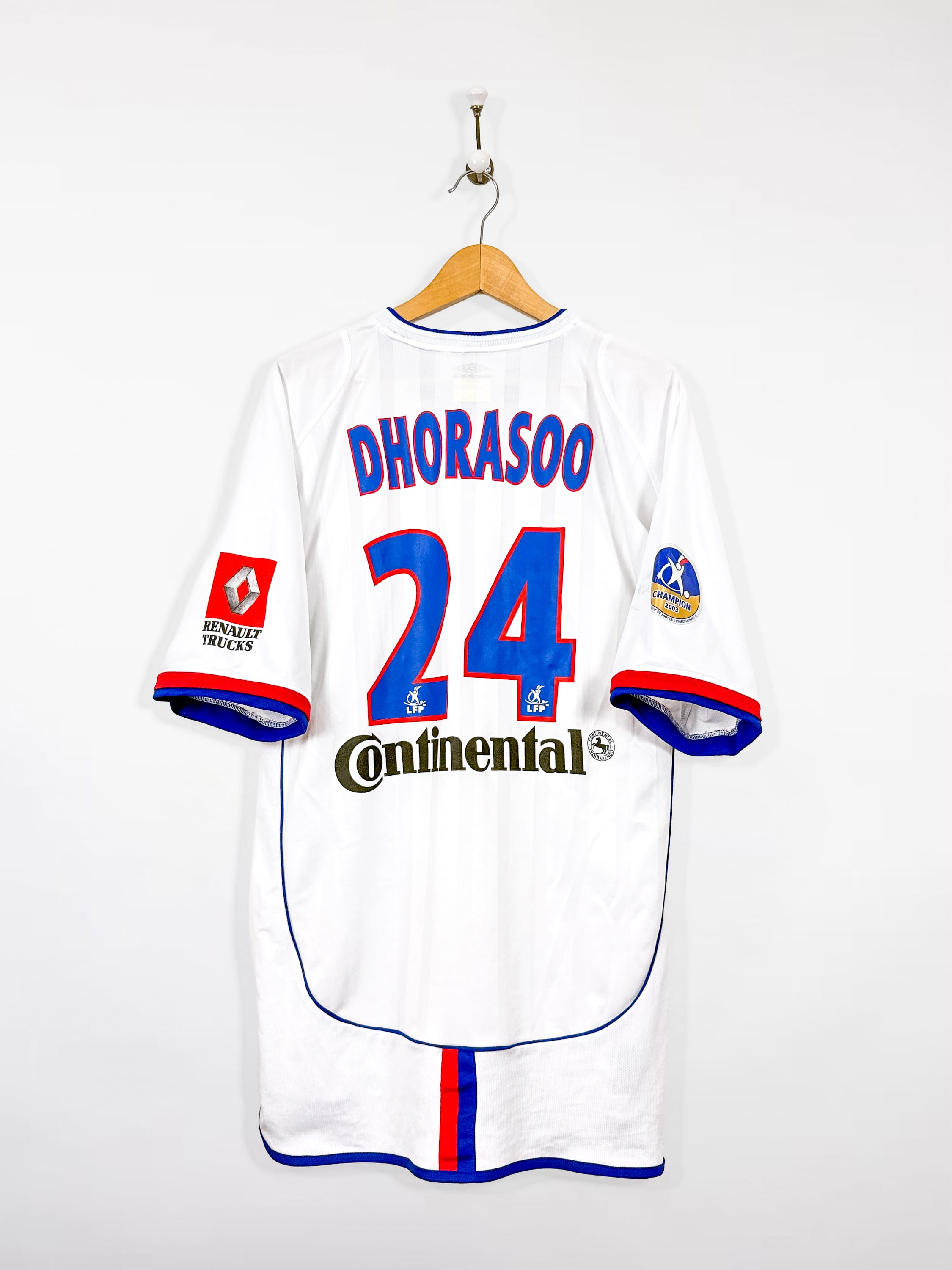 Olympique Lyonnais 2003/04 Home (XL) DHORASOO #24 [MATCH WORN]