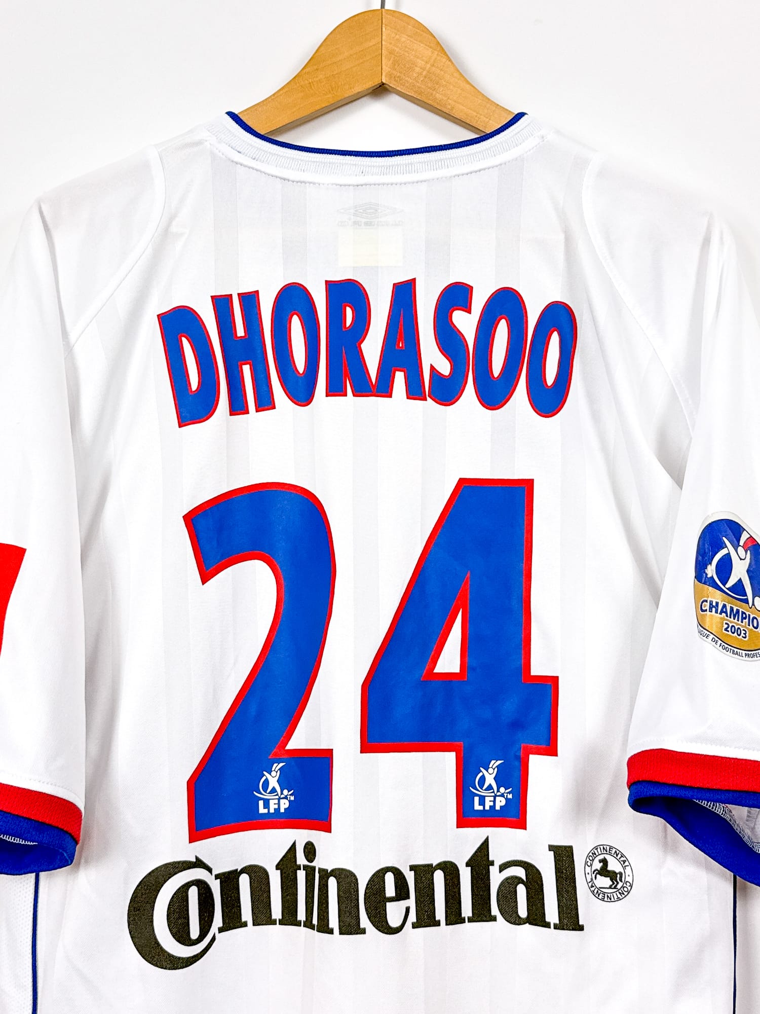 Olympique Lyonnais 2003/04 Home (XL) DHORASOO #24 [MATCH WORN]