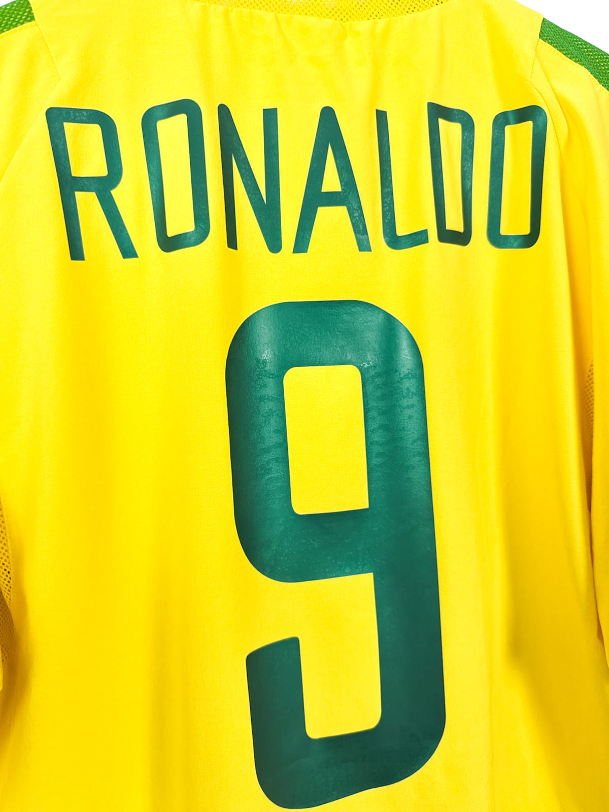Maillot Brésil 2002 Home (M) RONALDO #9 Player Issue