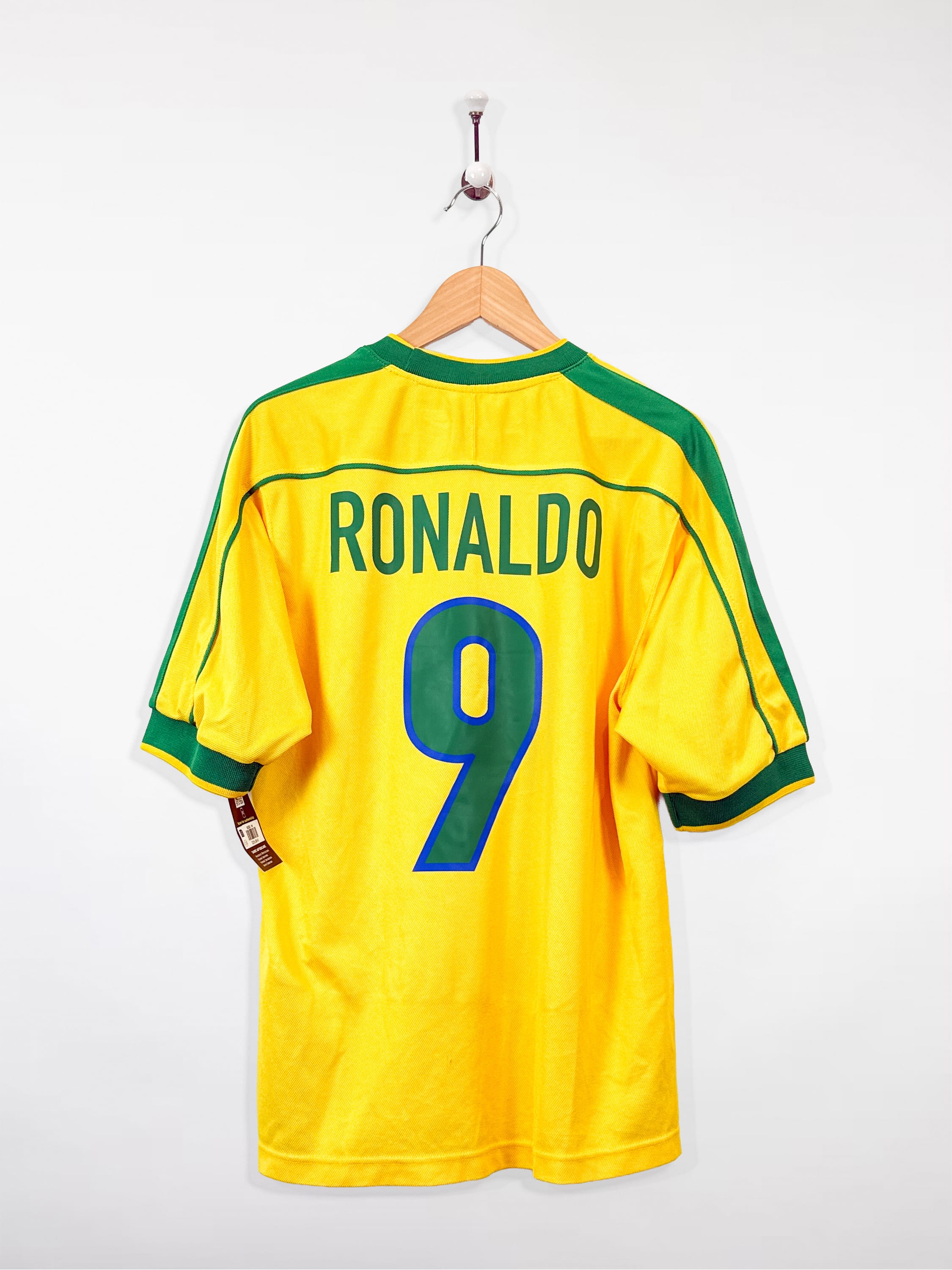 1998ブラジル ホーム #9 ロナウド L Maillot Brésil 1998 Home (M) RONALDO #9