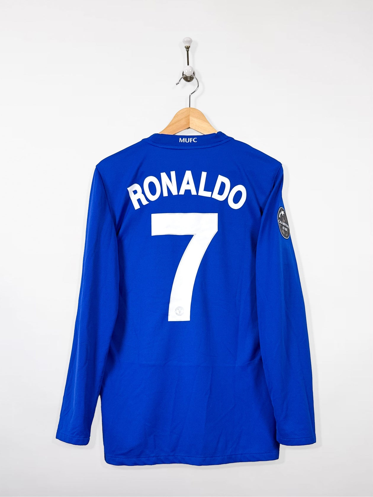 Maillot de football bleus longueur manches manches longues Maillot de football bleus longueur manches manches longues