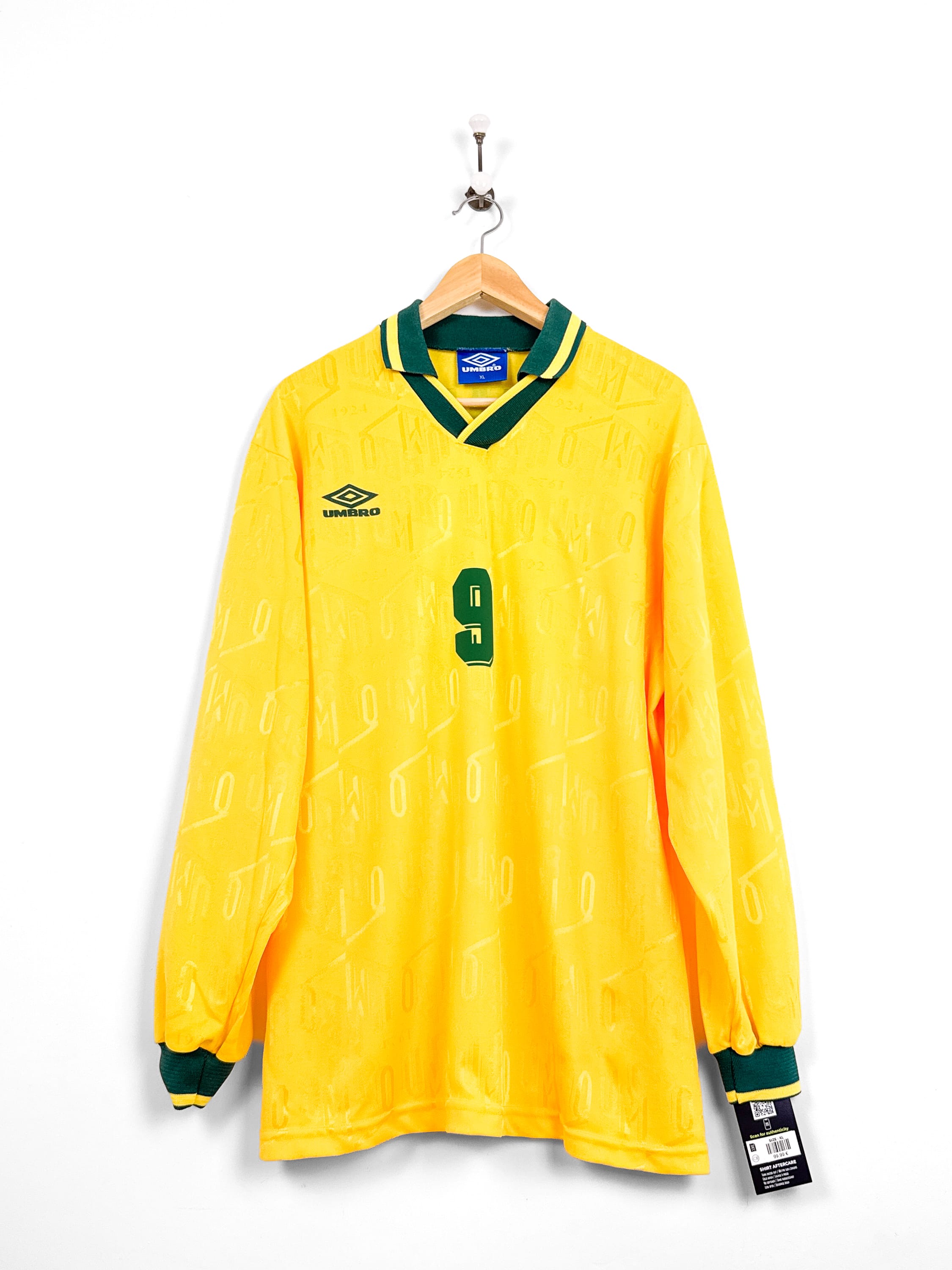 Maillot Template Umbro Brésil 1994 Home (XL) RONALDO #9 L/S