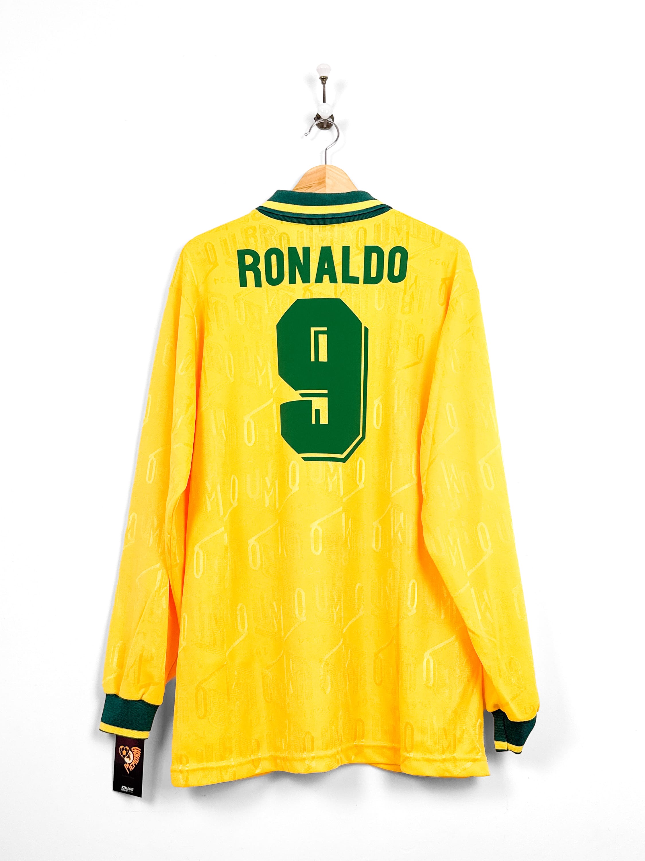 Maillot Template Umbro Brésil 1994 Home (XL) RONALDO #9 L/S