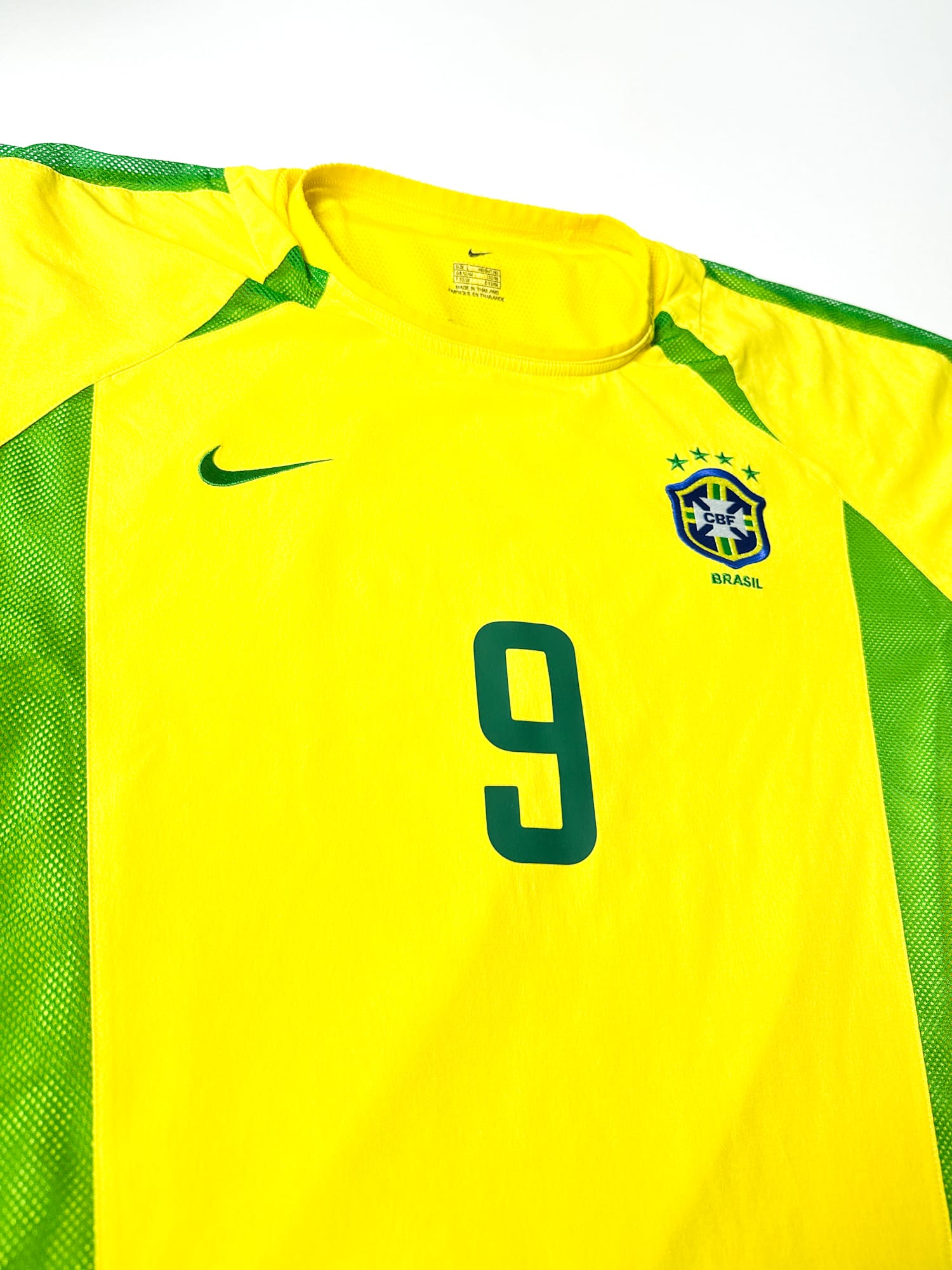 Maillot Brésil 2002 Home (L) RONALDO #9 Player Issue