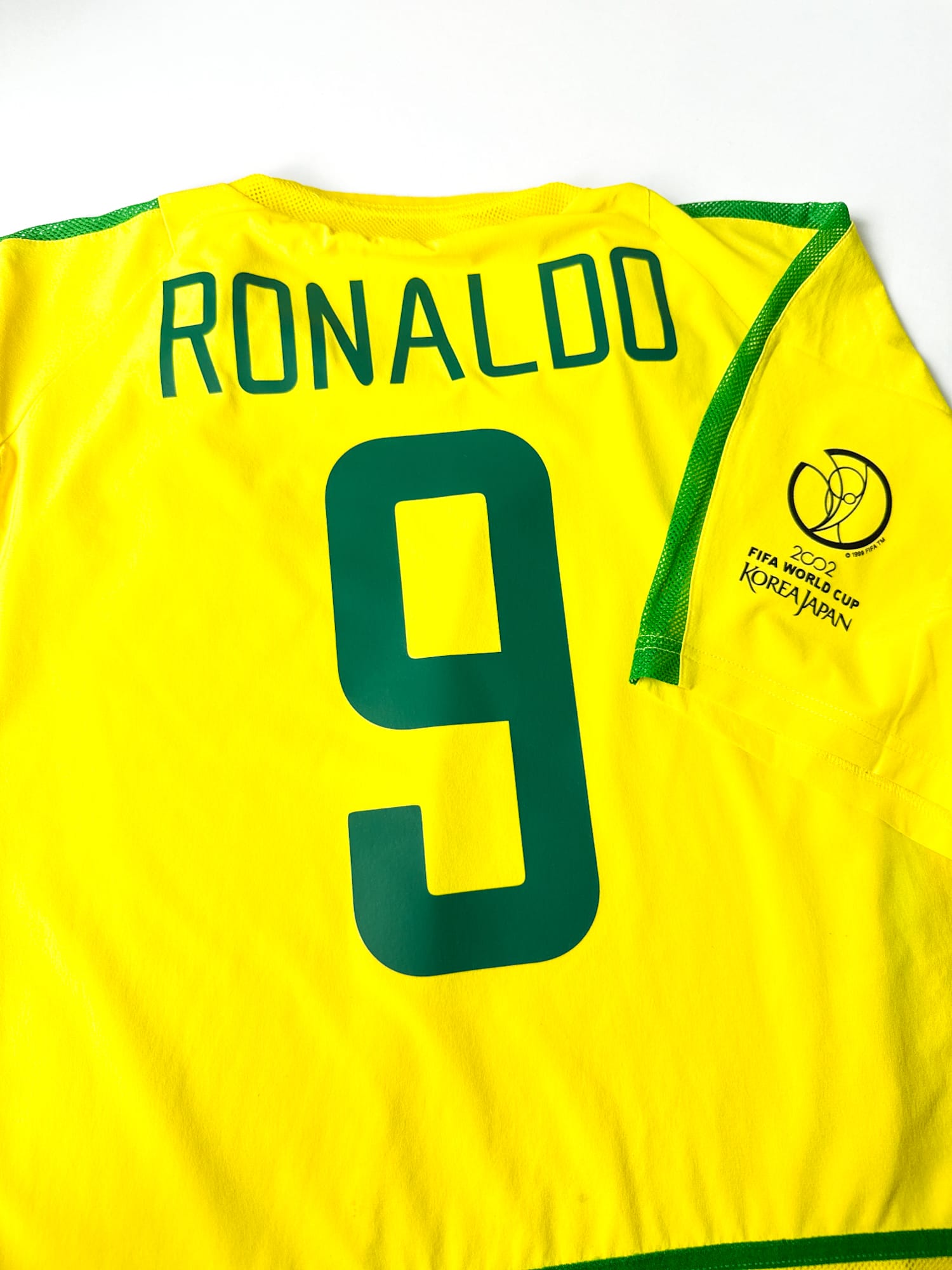 Maillot Brésil 2002 Home (L) RONALDO #9 Player Issue