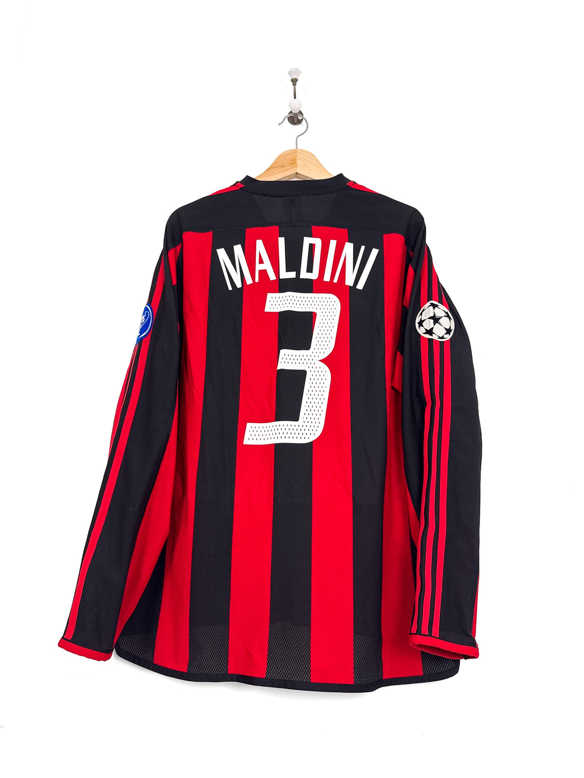 Maillot AC Milan 2003/04 Home (L) MALDINI #3 L/S UCL