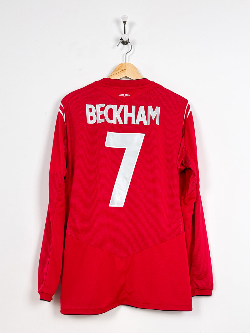 Maillot Angleterre 2004/06 Away (L) BECKHAM #7 L/S
