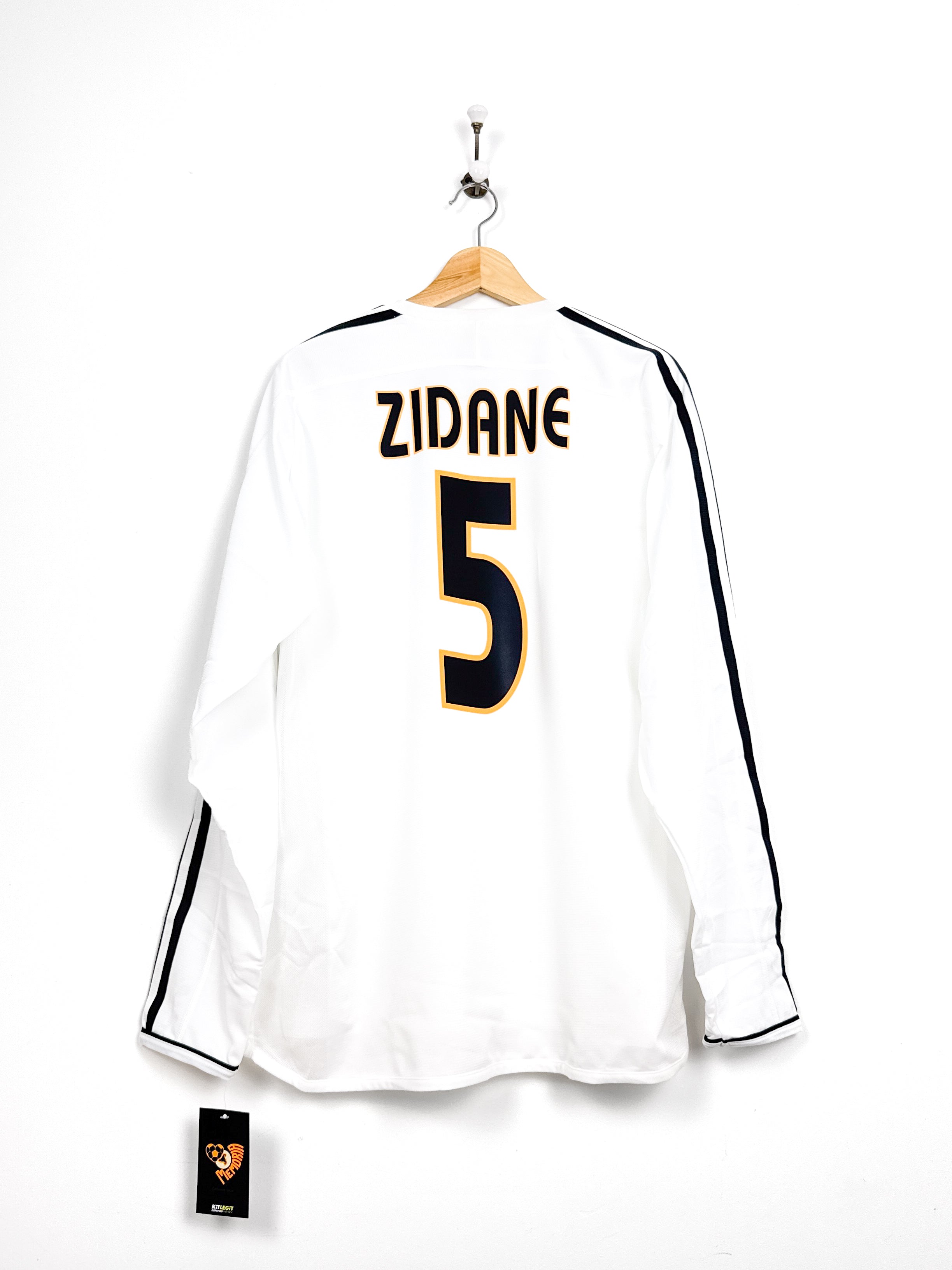 Maillot Real Madrid 2003/04 Home Player Issue (L) ZIDANE #5 CL