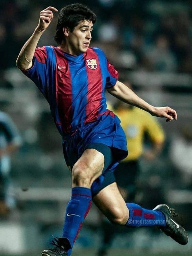 Maillot FC Barcelona 2002/03 Home UCL (L) RIQUELME #10