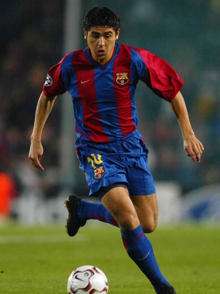 Maillot FC Barcelona 2002/03 Home UCL (L) RIQUELME #10