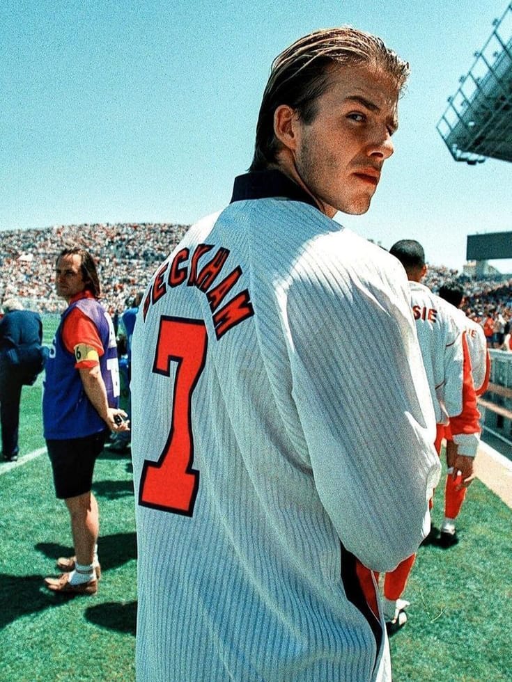Maillot Angleterre 1998 Home (L) BECKHAM #7