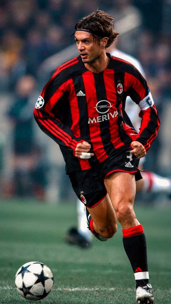 Maillot AC Milan 2003/04 Home (L) MALDINI #3 L/S UCL